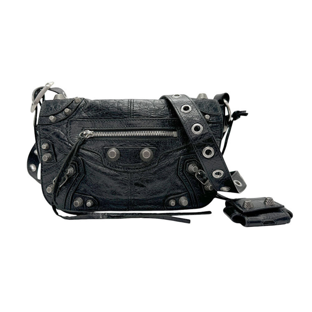 Balenciaga Leather Cagoule Crossbody Bag Le Shoulder Black - Picture 2 of 4